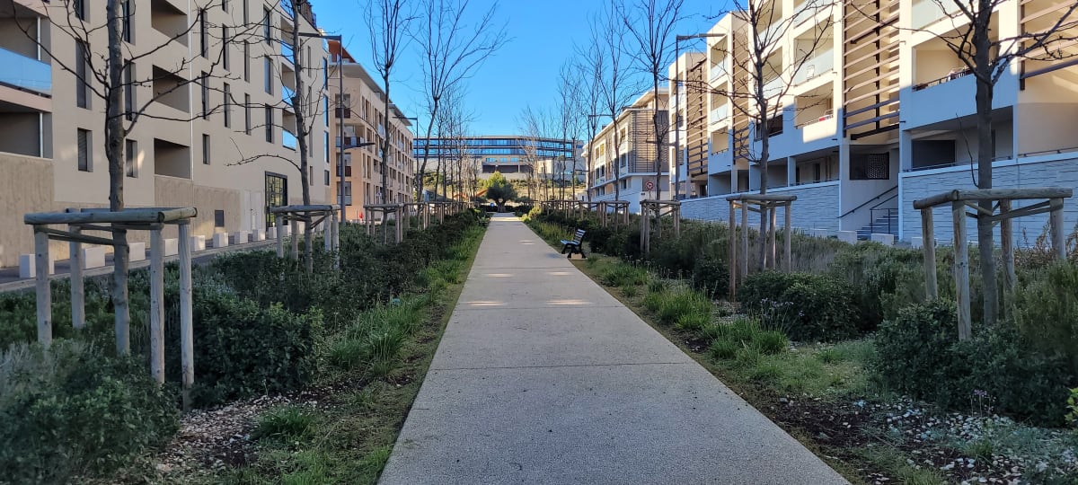Quartier résidentiel moderne de La Duranne à Aix-en-Provence